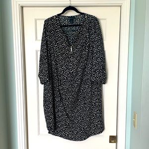 Lane Bryant black cream w/ gold detail dress